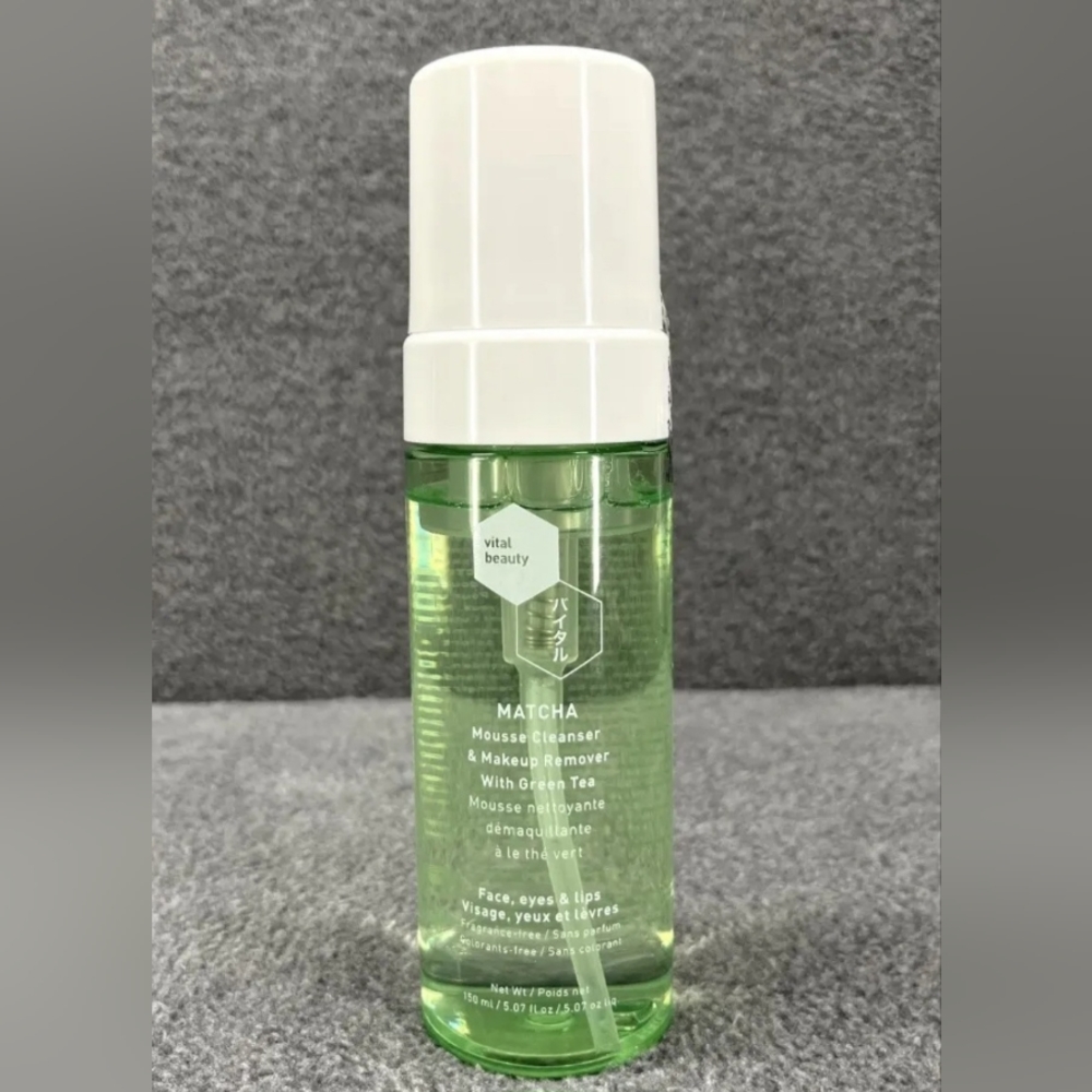 Vital Beauty Matcha Green Tea Mousse Cleanser & Makeup Remover 5 Fl. Oz
